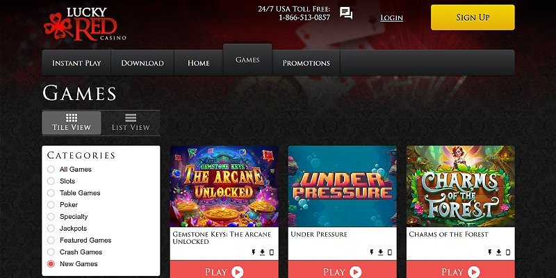 Lucky Red Casino casino lobby (US)